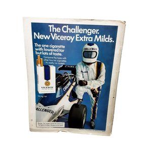 1974 Viceroy Cigarettes The Challenger Indy Racing Vintage Print Ad 70s
